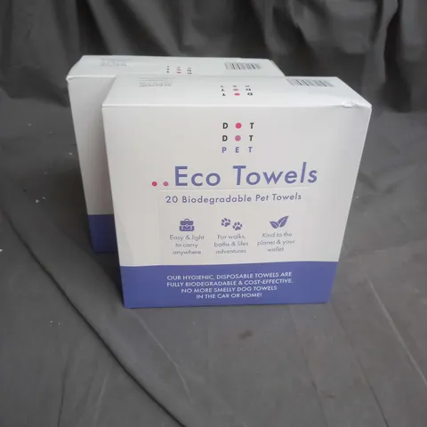 DOTDOTPET X2 BOX ECO TOWELS 20 BIODEGRADABLE PET TOWELS