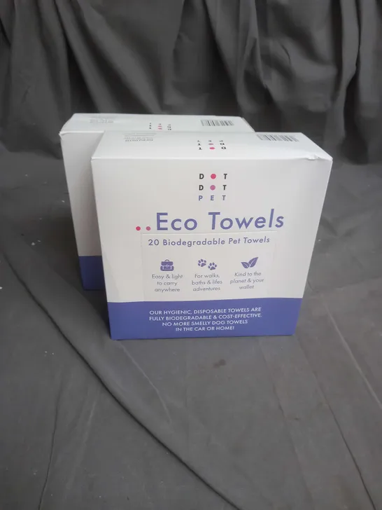 DOTDOTPET X2 BOX ECO TOWELS 20 BIODEGRADABLE PET TOWELS