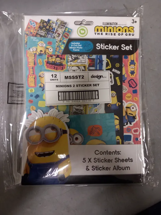 LOT OF 12 BRAND NEW MINIONS 2 STICKER SETS