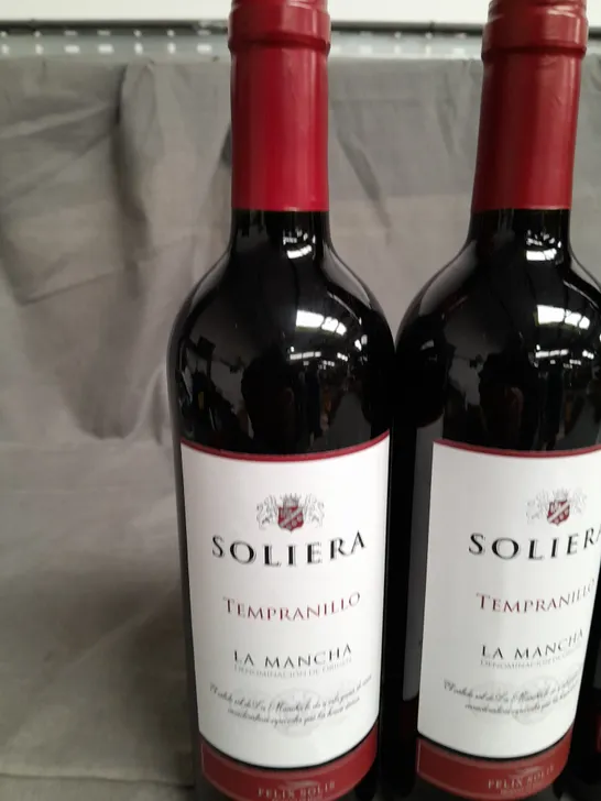 LOT OF 6 BOTTLES OF SOLIERA TEMPRANILLO RED WINE