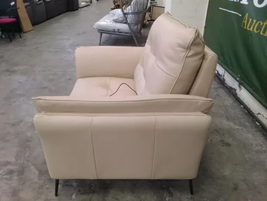 QUALITY ITALIAN DESIGNER BOLZANO ELECTRIC RECLINER CHAIR - BEIGE LEATHER