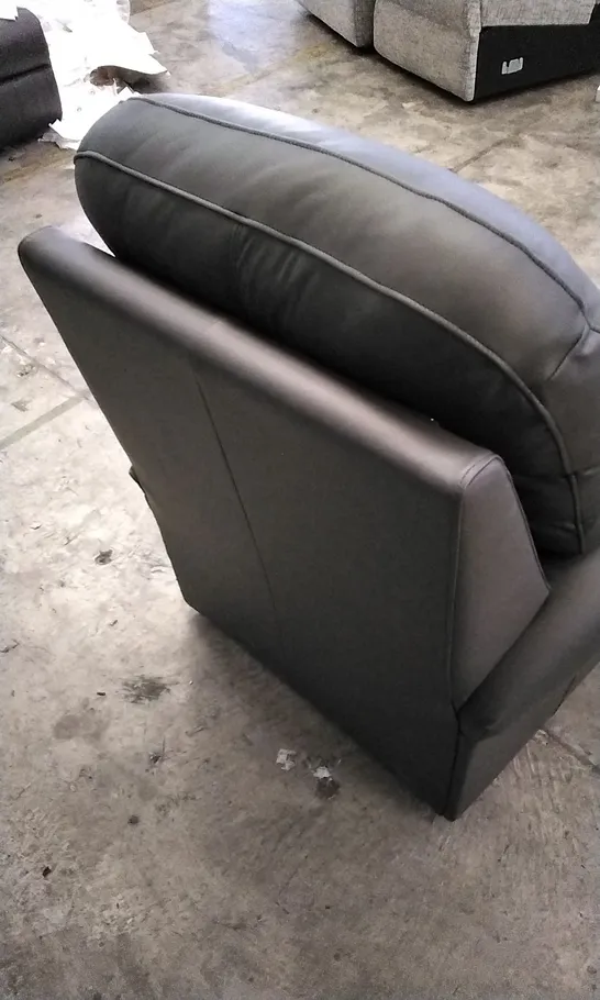 QUALITY BRITISH DESIGNED & MANUFACTURED G PLAN HOLMES SMALL ARMCHAIR CAMBRIDGE SLATE LEATHER