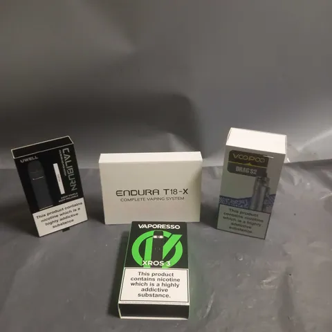 APPROXIMATELY 20 BOXED E-CIGARETTES TO INCLUDE VAPORESSO, VOOPOO, INNOKIN ETC 