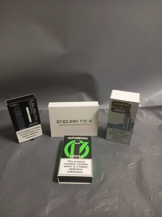 APPROXIMATELY 20 BOXED E-CIGARETTES TO INCLUDE VAPORESSO, VOOPOO, INNOKIN ETC 