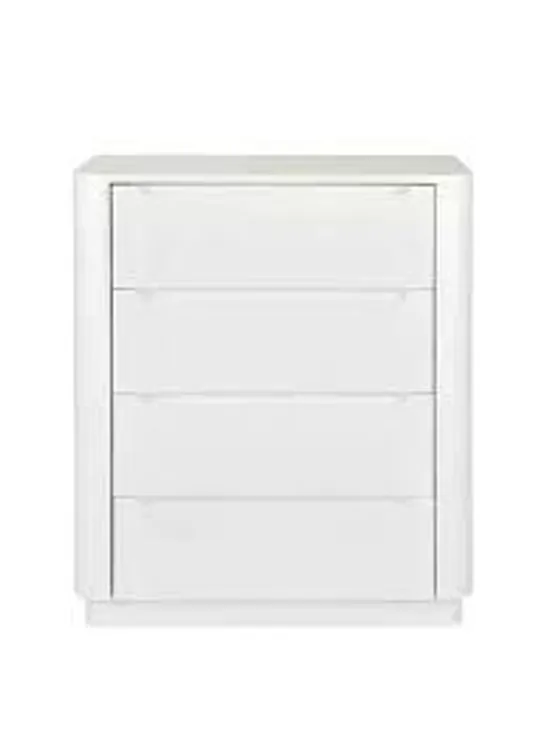 BOXED GRADE 1 GLEAM 4 DRAWER CHEST IN WHITE (2 BOXES)