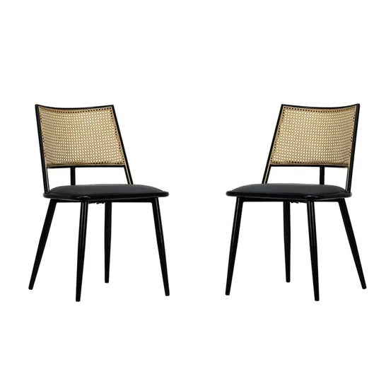 BOXED BLACK CHARLANDA DINING CHAIRS SET OF 2 (1 BOX)