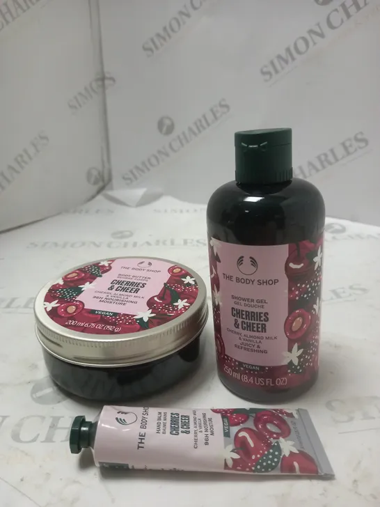 THE BODY SHOP CHERRIES & CHEER ESSENTIAL BODY CARE HOLIDAY GIFT SET