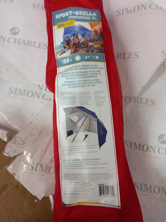 BOXED SPORT BRELLA PREMIER XL ADJUSTABLE UMBRELLA - 2.7 METRE WIDE