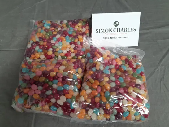 LOT OF 3 1.25KG BAGS OF JELLY BEANS