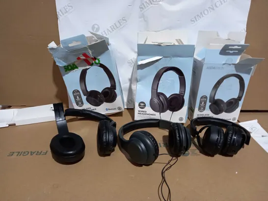 3 ASSORTED WIRED/WIRELESS HEADPHONES