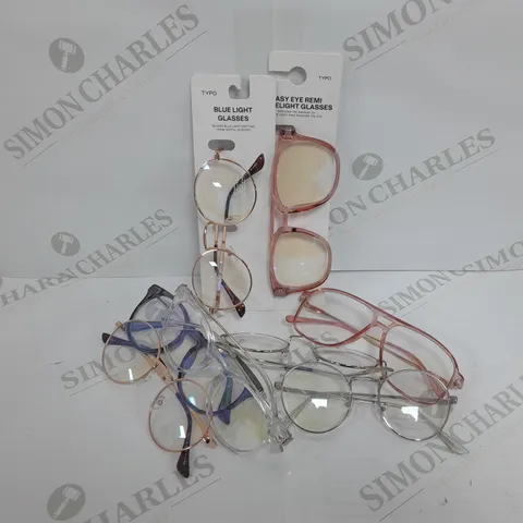 APPROXIMATELY 8 ASSORTED TYPO READING GLASSES TO INCLUDE EASY EYE REMI BLUELIGHT GLASSES 