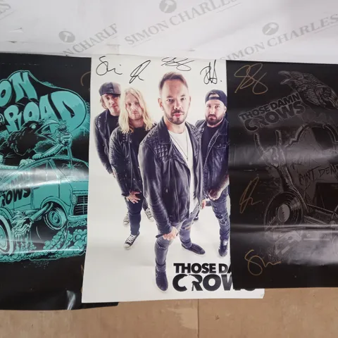 LOT OF 3 SIGNED THOSE DAMN CROWS POSTERS