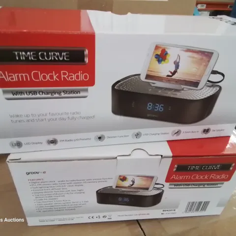 CASE OF APPROXIMATELY 15 SOUND CURVE ALARM CLOCK RADIO SPEAKER SYSTEMS