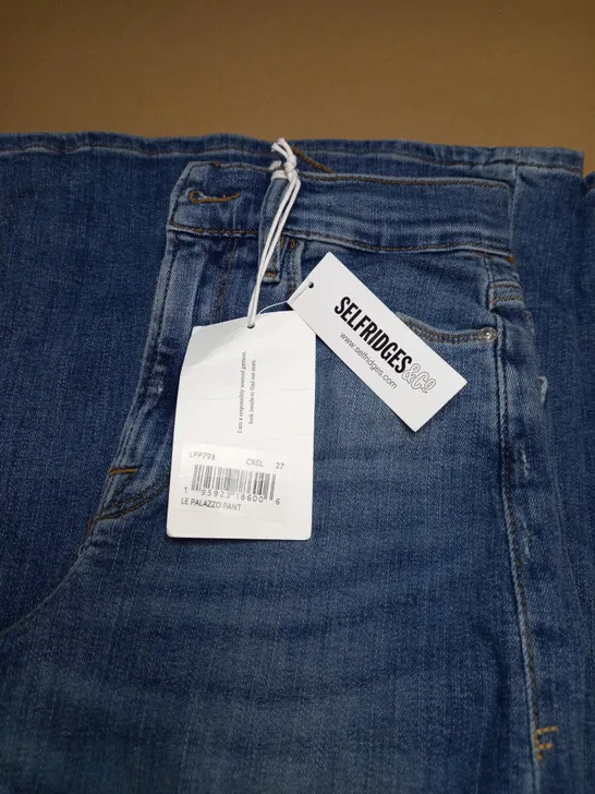 FRAME LE PALAZZO PANT, SIZE 27 DENIM SELFRIDGES 