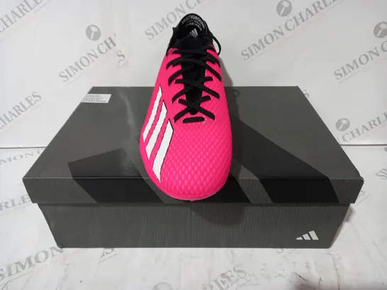 BOXED PAIR OF ADIDAS X SPEEDPORTAL.3 MG FOOTBALL BOOTS IN PINK/BLACK UK SIZE 11