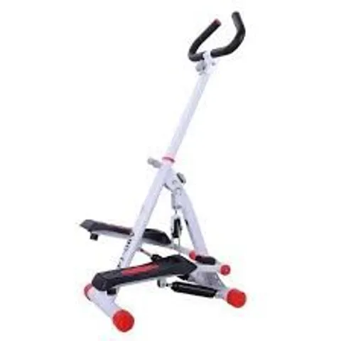 BOXED HOMCOM FOLDABLE STEP MACHINE, HEIGHT ADJUSTABLE STEPPER W/ LCD DISPLAY AND HANDLEBAR, TWISTER STEPPERS FOR EXERCISE WORKOUT HOME GYM OFFICE