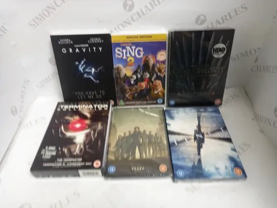 LOT OF 23 ASSORTED DVDS, TO INCLUDE GAME OF THRONES, TERMINATOR, TENET, ETC