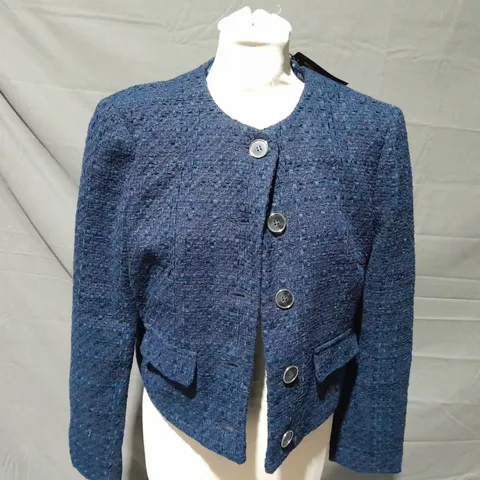 RIVER ISLAND NAVY BOUCLE BLAZER SIZE 10