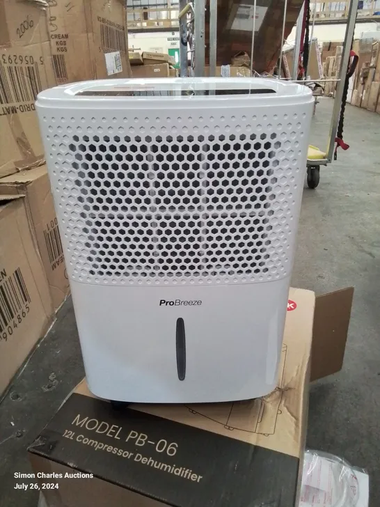 BOXED PROBREEZE 12L COMPRESSOR DEHUMIDIFIER (UNTESTED)