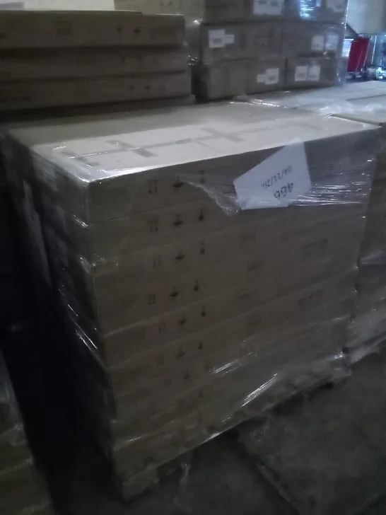 PALLET OF APPROXIMATELY 18 BOXED L-SHAPED COMPUTER DESKS 