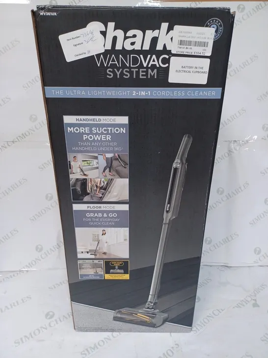 SHARK WANDVAC 2-IN-1 LIGHTWEIGHT CORDLESS HANDHELD VACUUM CLEANER WV361UK