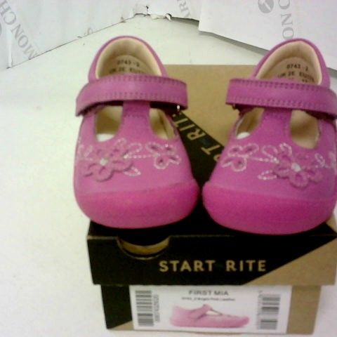 STARTRITE BABY SHOES PINK T-BAR VELCRO SIZE UK2E