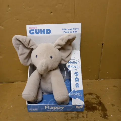BABY GUND "FLAPPY THE ELEPHANT" TALKING, SINGING & DANCING TEDDY BEAR