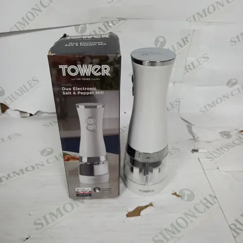 BOXED TOWER DUO ELECTRONIC SALT & PEPPER MILL