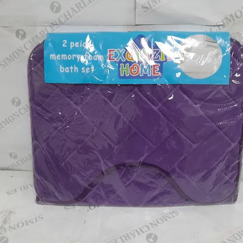 EXQUIZIT HOME 2 PIECE MEMORY FOAM BATH SET IN PURPLE