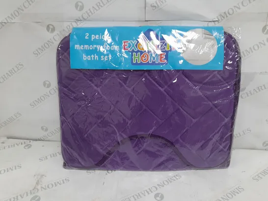 EXQUIZIT HOME 2 PIECE MEMORY FOAM BATH SET IN PURPLE