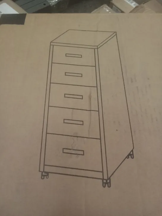 BOXED 5 DRAWER BLACK CABINET 