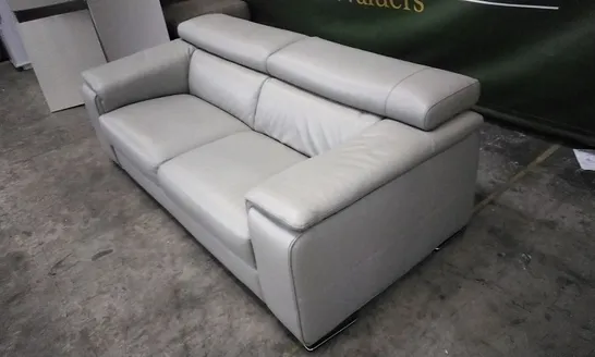 QUALITY ITALIAN DESIGNER MELO SOFA LIGHT GREY LEATHER 