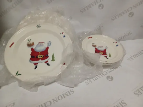 CHRISTMAS THEMED DINING SET, INCLUDES 4 DINING PLATES & 3 X SIDE PLATES - COLLECTION ONLY