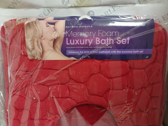 TWO RED MEMORY FOAM LUXURY BATHMATS 