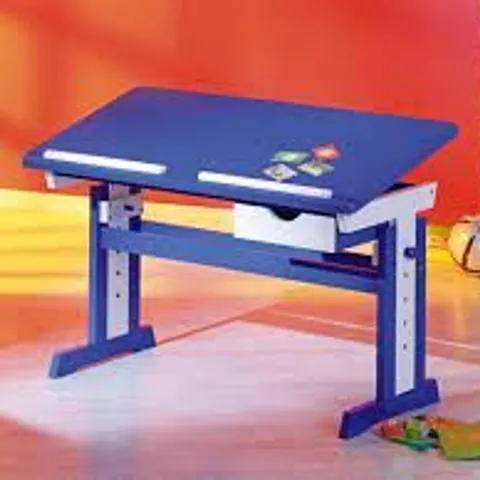 BRAND NEW & BOXED PACO CHILDREN'S COMPUTER DESK IN BLUE WOOD (1 BOX)