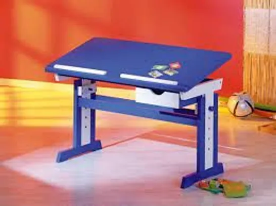 BRAND NEW & BOXED PACO CHILDREN'S COMPUTER DESK IN BLUE WOOD (1 BOX)