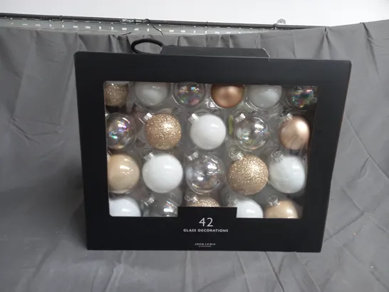 BOX OF 42 GLASS DECORATIONS