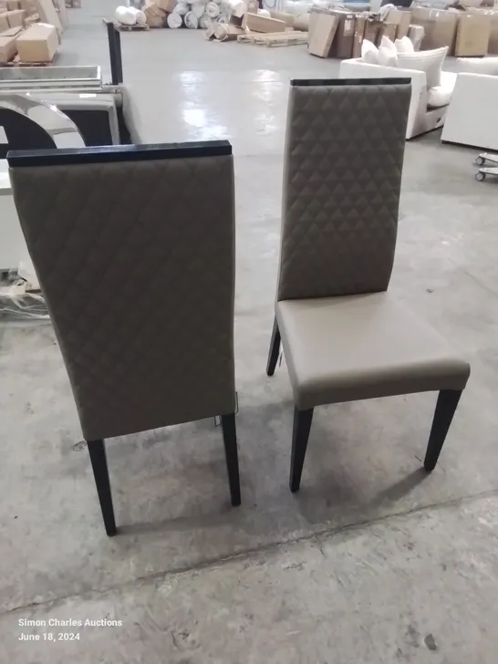 SET OF 2 QUALITY FAUX LEATHER UPHOLSTERED CELESTE DINING CHAIRS (2 CHAIRS)