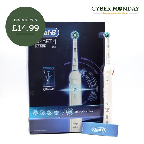 BRAND NEW BOXED ORAL-B SMART 4 4000N POWERED BY BRAUN RECHARGEABLE TOOTHBRUSH WITH SMART COACHING