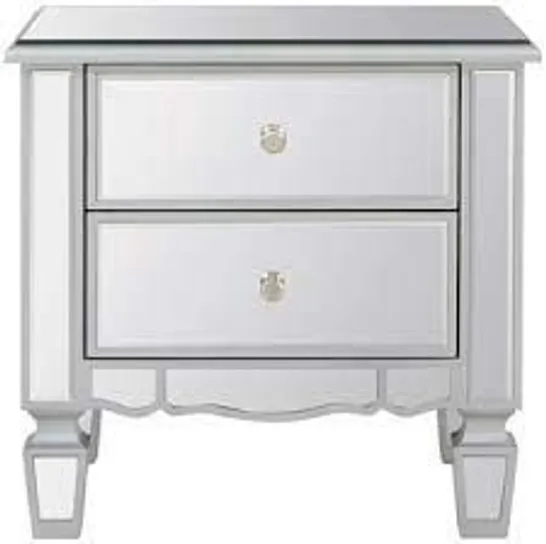 BOXED MIRAGE MIRRORED 2-DRAWER BEDSIDE CABINET (1 BOX) RRP £149