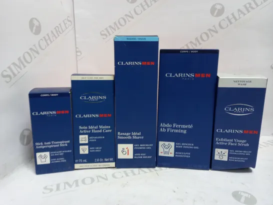 LOT OF 19 CLARINS MEN'S GROOMING ITEMS