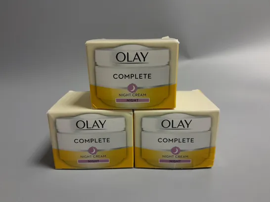 LOT OF 3 OLAY COMPLETE SPF 15 SENSITIVE 50ML NIGHT CREAMS