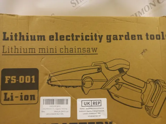 BOXED LITHIUM ELECTRICITY GARDEN TOOLS MINI CHAINSAW 