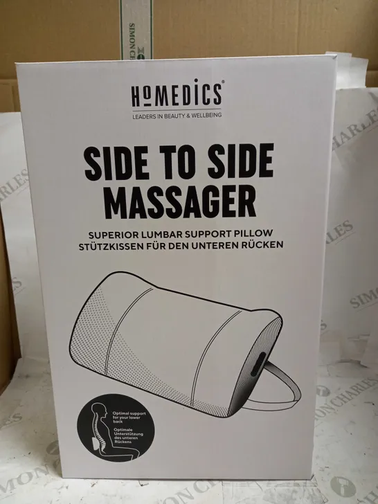 BOXED HOMEDICS SIDE TO SIDE MASSAGER SUPERIOR LUMBAR SUPPORT PILLOW