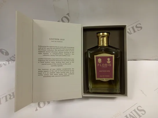 BOXED FLORIS LONDON LEATHER OUD EAU DE PARFUM SPRAY 100ML