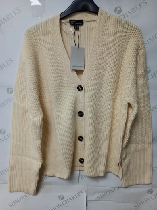 NOBODYS CHILD RAGLAN FOUR BUTTON CARDIGAN - CREAM 