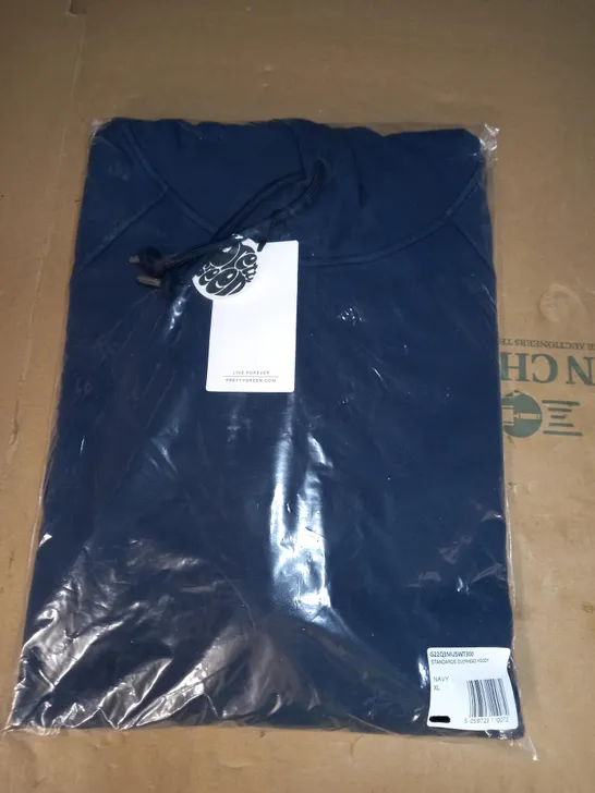 PRETTY GREEN OVERHEAD HOODIE IN NAVY SIZE XL