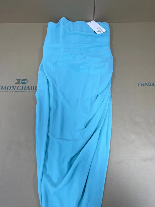 OH POLLY TURQUOISE SIZE 8 STRAPLESS DRESS