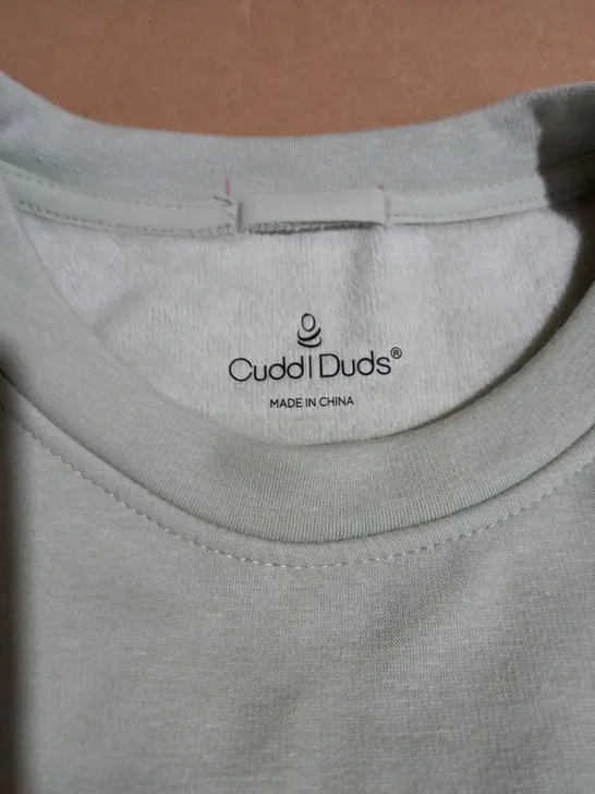 CUDDL DUDS MINT GREEN SUPER SOFT SWEATER WITH FRONT POCKET AND THUMB HOLE DETAIL SIZE S