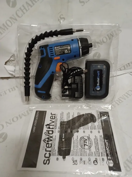 BUILDCRAFT 7.2V RECHARGABLE CORDLESS SCREWDRIVER  RRP £39.99